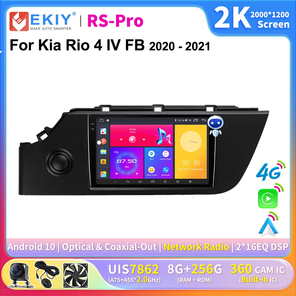 

EKIY 2K Screen CarPlay Radio For Kia Rio 4 IV FB 2005-2006 Android Auto 4G Car Multimedia Player Stereo GPS Navigation Ai Voice