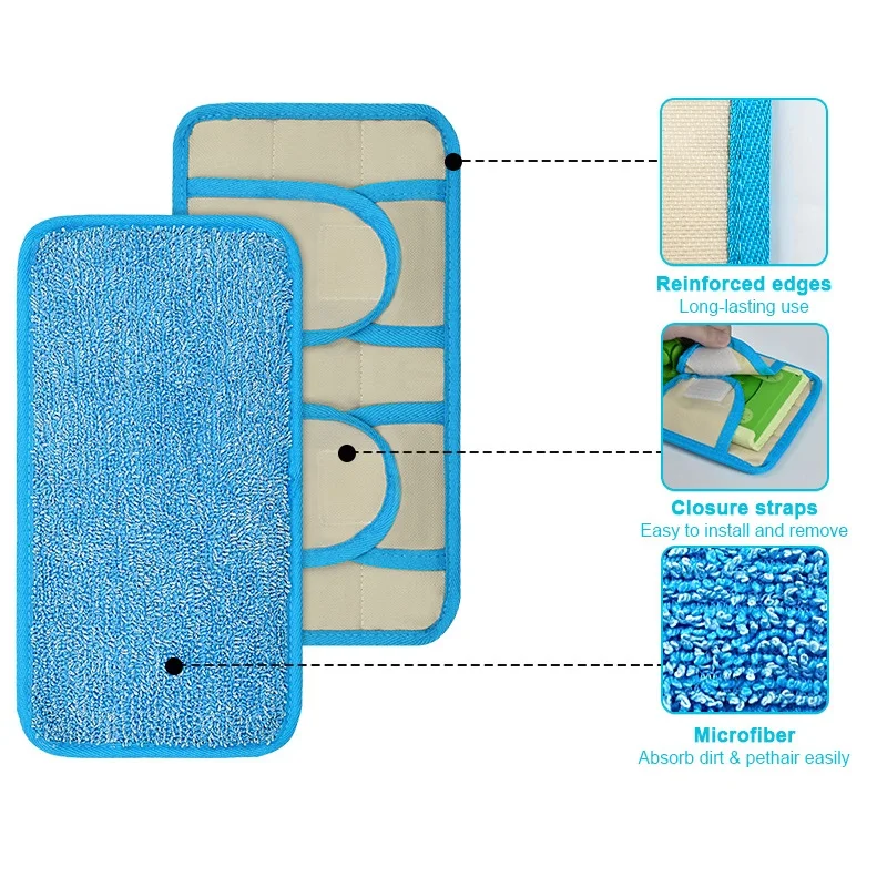 Microfiber Mop Pad for Swiffer Sweeper Floor Washable Reusable Mop Cloths Wet and Dry Flip Mop Cleaning Tools