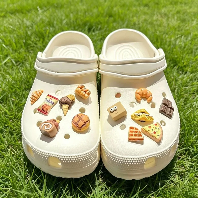 Whole Set Hot Sale DIY Hole Shoes Charms for Food and Desserts Handmade Charms Designer Quality Garden Shoe Decoration Girl Gift
