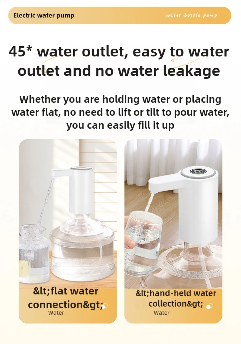 4 واط الكهربائية موزع المياه المعبأة في زجاجات زر مضخة موزع PP البلاستيك نوع-c شحن بنقرة واحدة منفذ المياه موزعات المياه