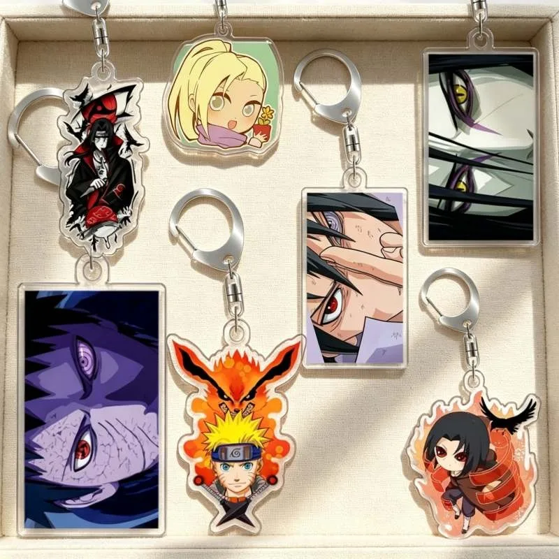 Llavero de Naruto Neji Hyuga Hiruzen Sarutobi Danzo Shimura, acrílico, hecho a mano, de dibujos animados, anime, colgante, juguete, regalo, 5 cm