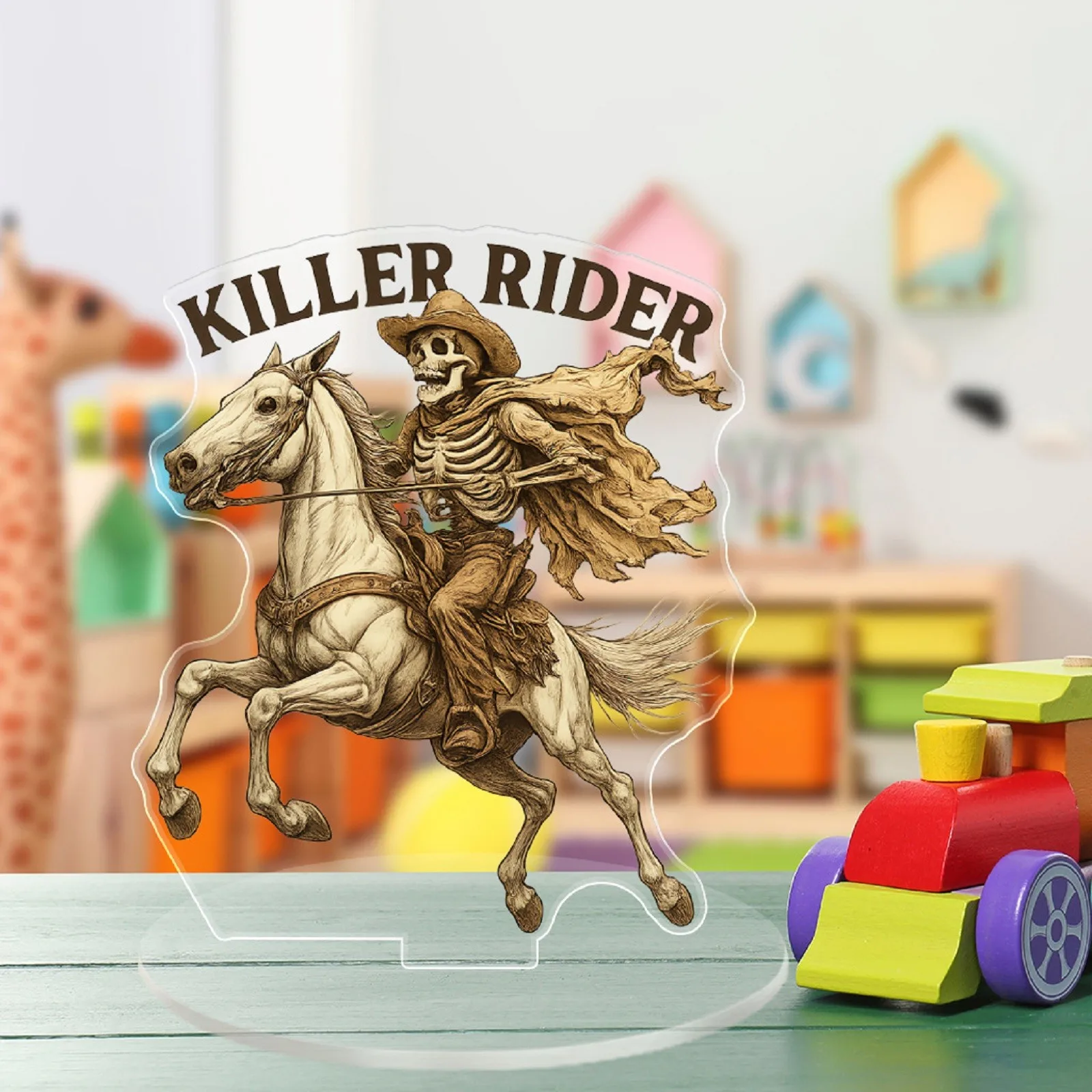 2D Halloween Killer Knight Platform Acrylic Ornament Creative Desktop Decoration Party Atmosphere Decoration Prop Holiday Gift