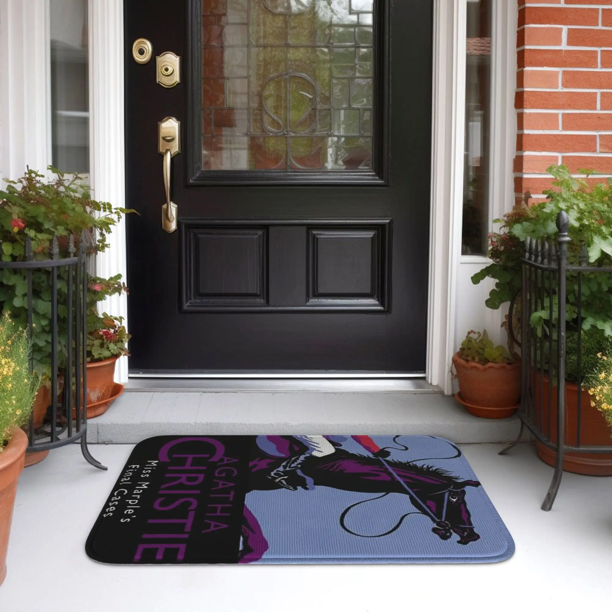 Agatha Christie Hercule Poirot Books Poster Doormat Kitchen Entrance Home Floor Mat Non-slip Carpet Rug for Bedroom Footpad Mats