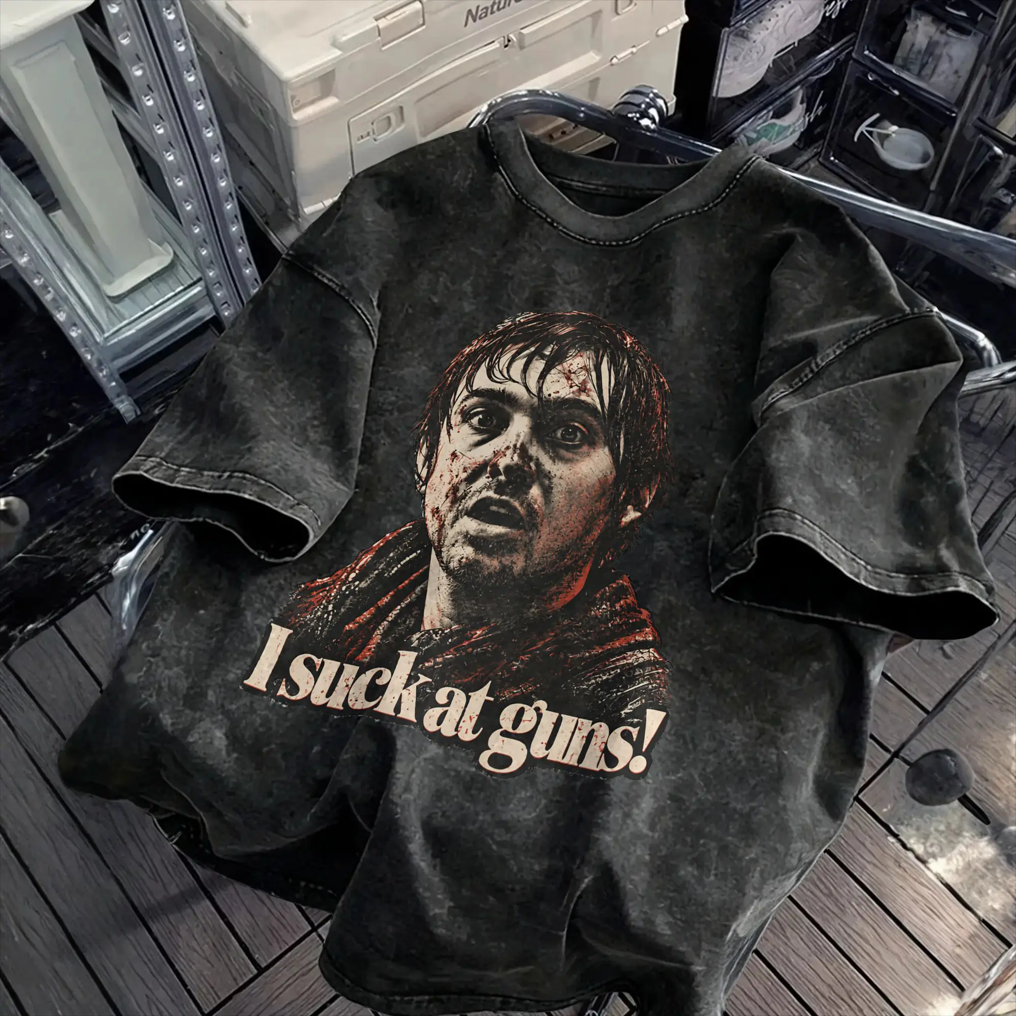 Resident Evil Movie Bryan Hodukavich T-Shirt for Men Round Collar 100% Cotton Washed T Shirts  Short Sleeve Tee Shirt Clothes