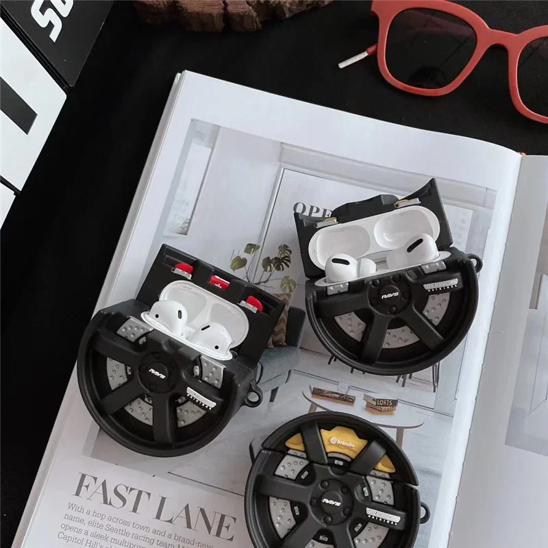 Personalized Creative Tires Case for AirPods 4 3 Airpod Pro 1 2 3 Bluetooth Earbuds Charging Box Protective Earphone Case Cover