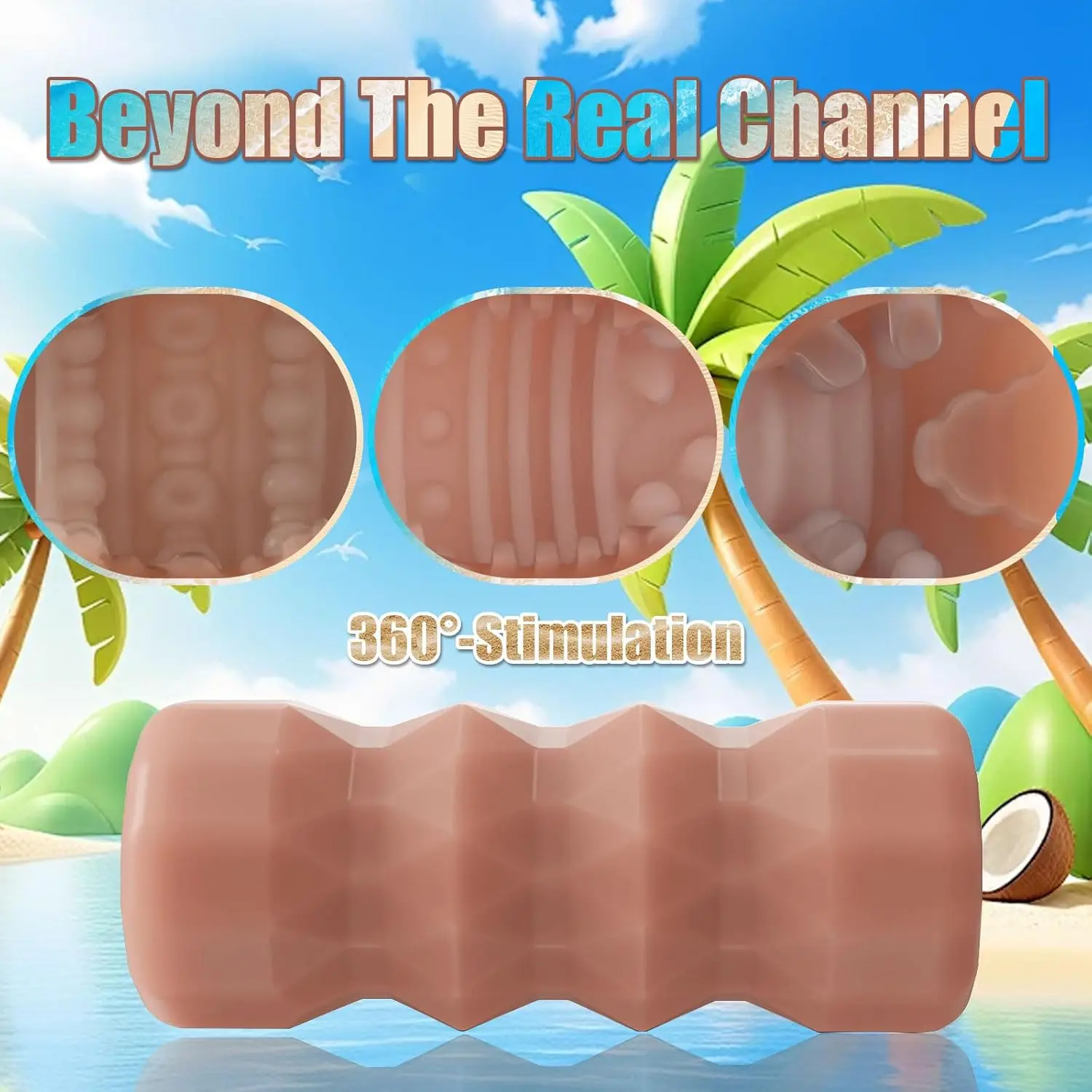 Juguetes sexuales masturbador masculino: Stroker de vagina de bolsillo, funda de masturbación masculina de TPE con textura 3D, juguete sexual de mamada para entrenamiento de pene