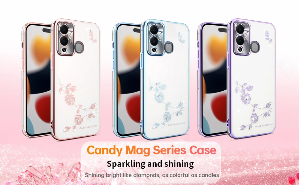 حافظة هاتف لامعة لهاتف انفينيكس نوت 40 30 برو 30 Vip 30i Zero 40 30 Coque حجر الراين شفاف ناعم غطاء خلفي مقاوم للصدمات من البولي يوريثان