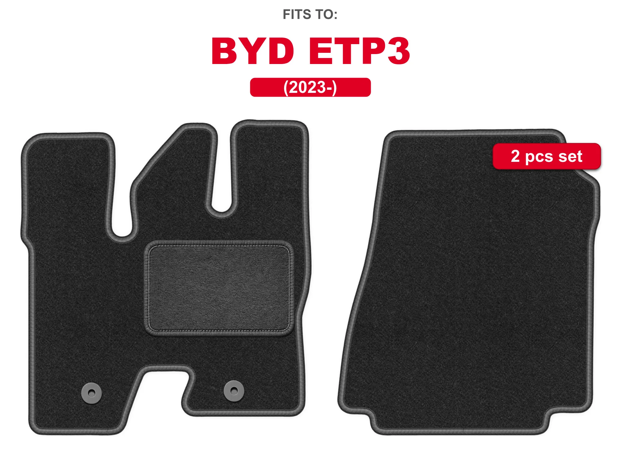 Auto-velourmatten voor: BYD ETP3 2023-auto-uitgeruste grafietkleurige automattenset