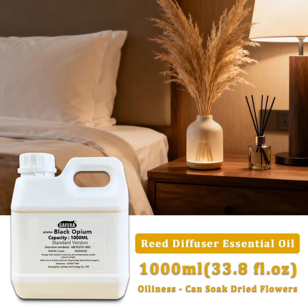 GAFERA 1000ml (33.8 fl.oz) Black Ice/Hilton Flameless Aromatherapy Essential Oil - Hotel Reed Diffuser Oil, Large Bottle Perfume