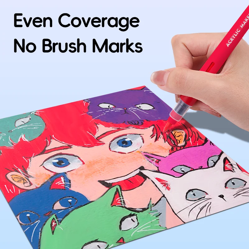 Acrylic Paint Markers Brush Soft Tip Direct Ink Waterproof Flexible Tip Art Pens for Rock Painting Wood Fabric Glass Shoes DIY
