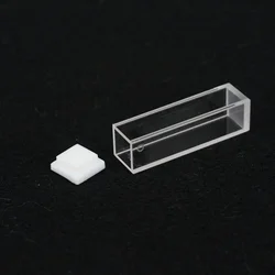 3.5ml 10mm 경로 JGS1 표준 석영 형광 셀, 뚜껑 포함 석영 큐벳 4 표면 투명 높은 투과율