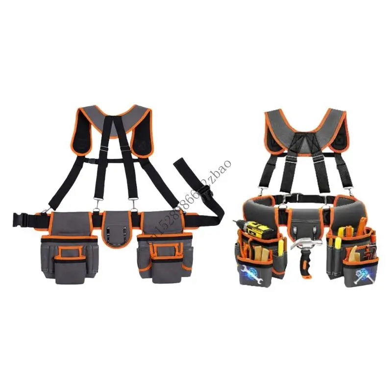 

H7EA Tool Belt For Electricians And Carpenters With Detachable Hammer Holder And Measuring Tape Pocket