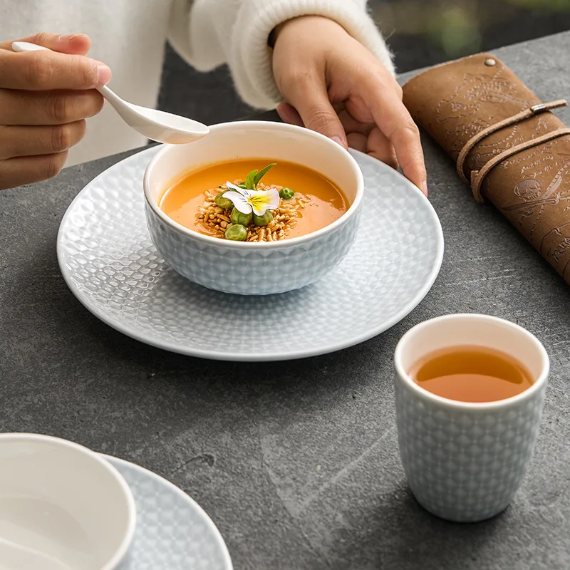 Galaxy Table Four-piece Ceramic Bowl Set Household One-person Eating Tableware Combination Hotel Tableware