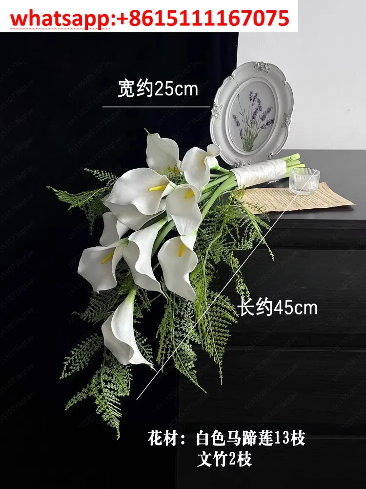 Calla lily bouquet simulation bouquet photography props wedding certificate engagement wedding flower forest senior
