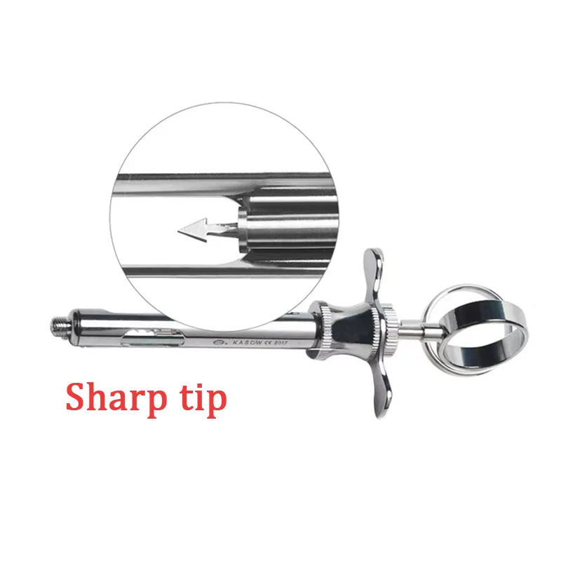 Dental Aspirating Syringe Stainless Steel Dentist Injector Surgical Instrument Tools Hook Tip Sharp Tip Dentistry Supplies