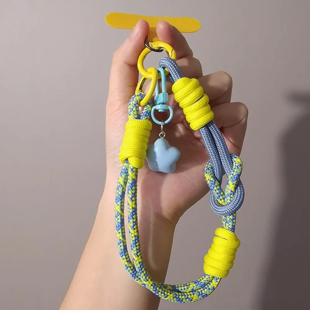 

Брелок со звездой, тканый ремешок для телефона, съемный ремешок для мобильного телефона с защитой от потери, красочный короткий чехол для мобильного телефона, подвесной чехол для телефона