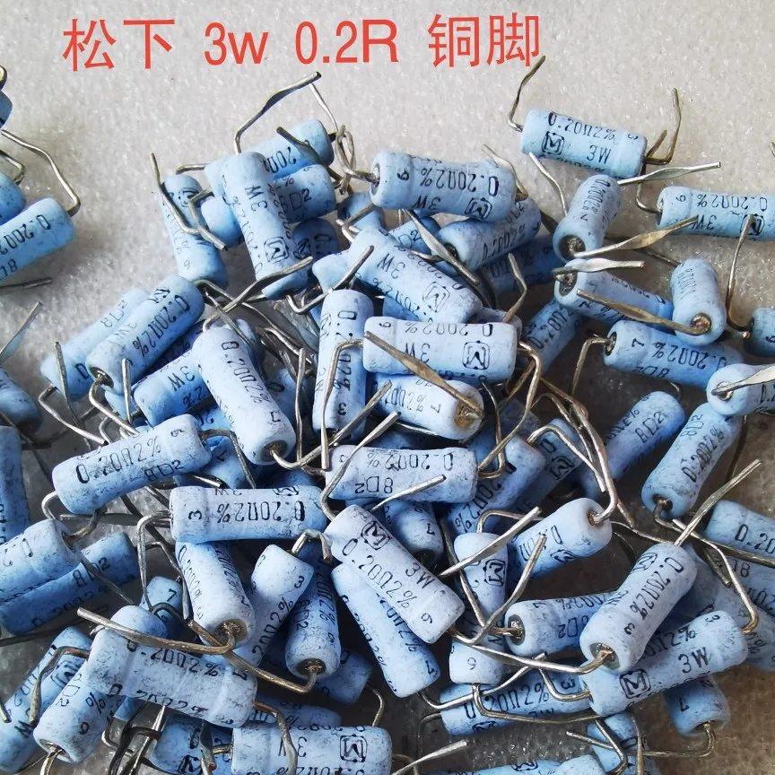 100PCS Original Japan Matsushita 3W 0.2R 2% 5x15mm Thick copper foot resistor 3W0.2R free shipping