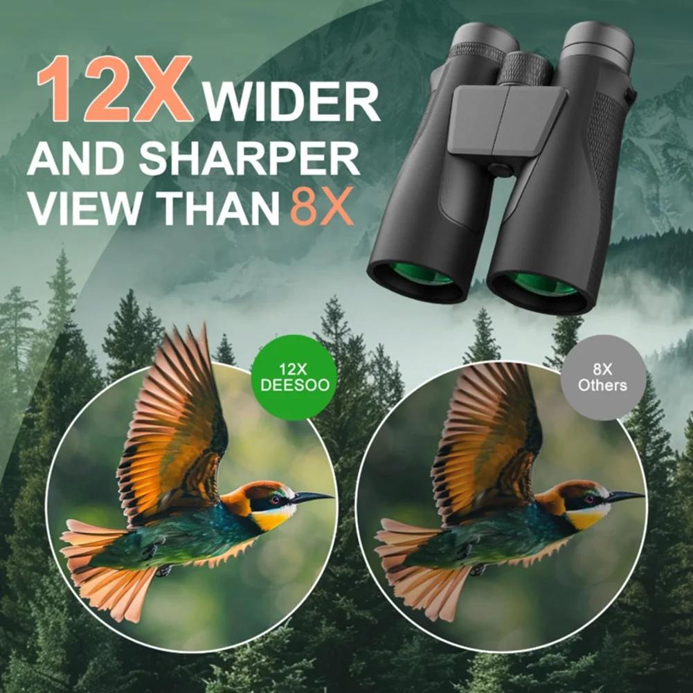 

Бинокль A96I-Compact 12X42 с призмой BAK4, водонепроницаемый, HD, для наблюдения за птицами, путешествий, наблюдения за звездами, зеленый