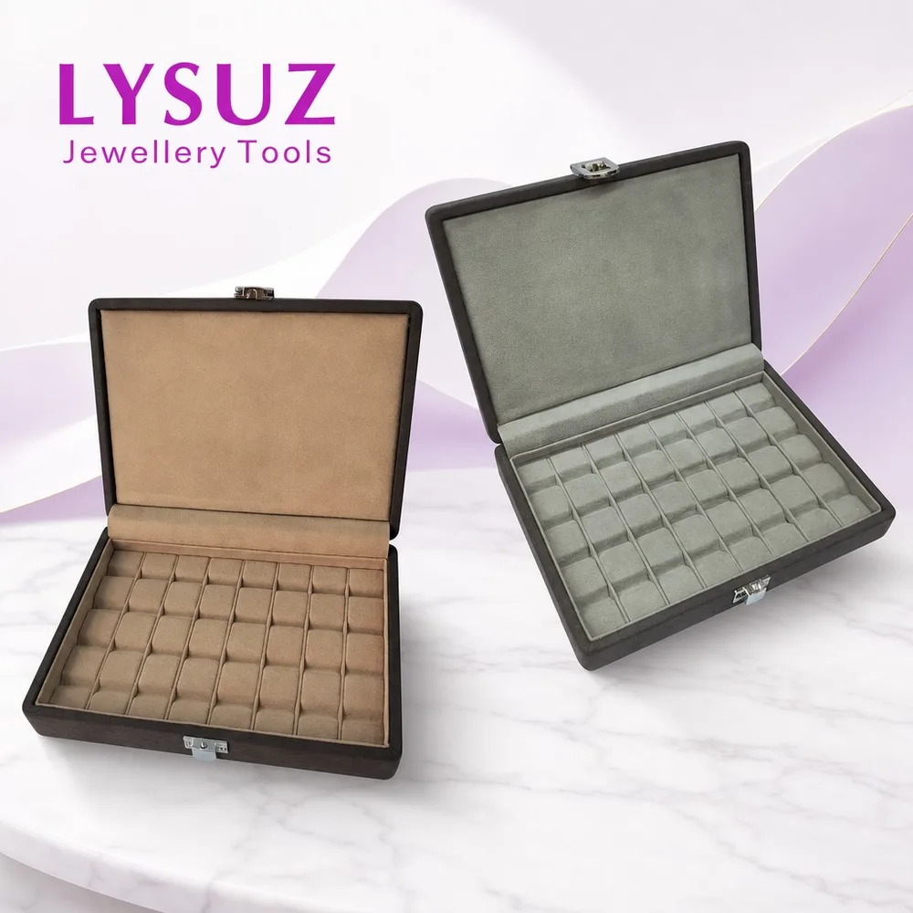 Gemstone Display Box Loose Diamond Storage Bag V Groove Microfiber Leather Jewelry Tray