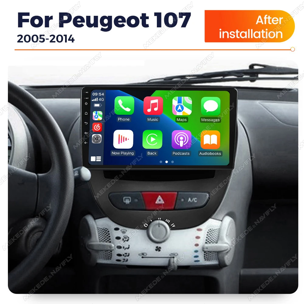 Nuevo Radio Estéreo para Auto con Android 15 para Peugeot 107, Toyota Aygo, Citroën C1 2005-2014, Carplay Inalámbrico, Android Auto, GPS, Multimedia