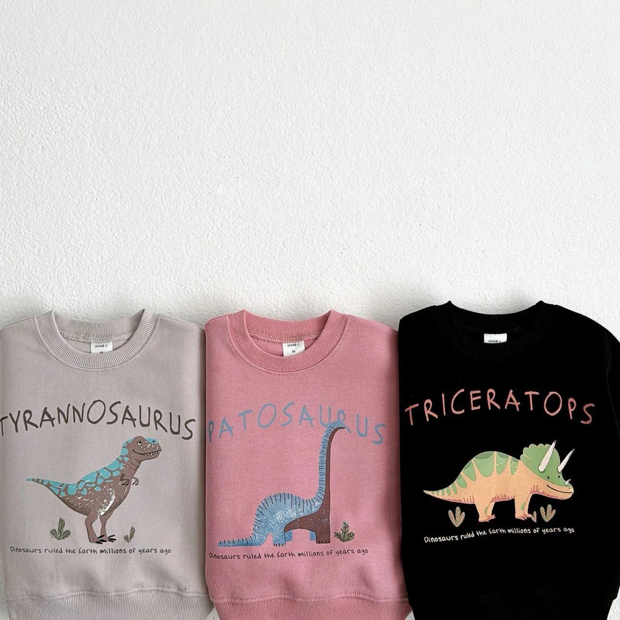 2024 Autumn New Children Cartoon Sweatshirt Cute Dinosaur Print Baby Loose Pullover Boys Girls Cotton Long Sleeve Sweatshirt