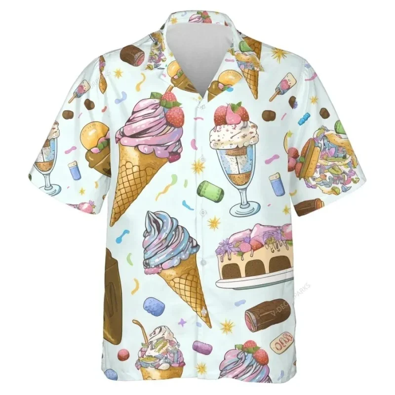 

Newest Loose Breathable Snowman Ice Cream Shirts Fashion Cool 3D Print Men Shirts Beach Party Tops women Short Sleeves Tops