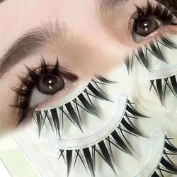 5 Paare natürliche lange Katzenauge falsche Wimpern Cosplay Make-up Kreuz streifen Wimpern handgemachte Manga Wimpern Verlängerung