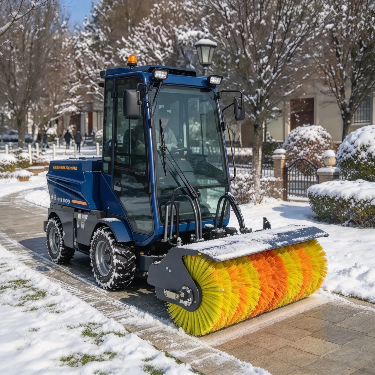 Voer Self Propelled Petrol 4WD Snow Blower Industrial Road Sweeper Snow Brush Airport Small Household Sweeper Brushes