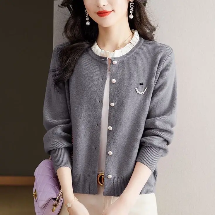 Early Spring Knitted Cardigan 2024 New Sweater Jacket Women\'s Korean Version Fashion Small and Stylish Spring and Autumn Styles