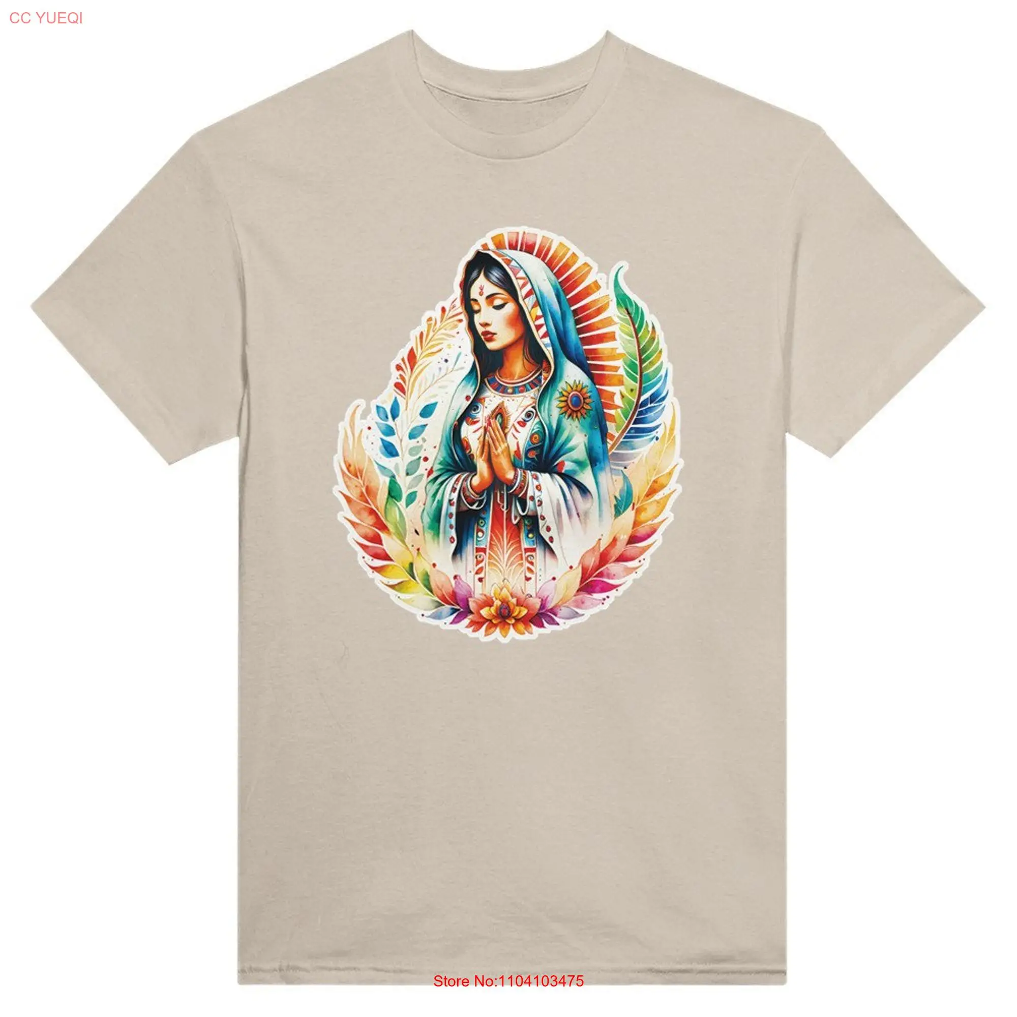 Our Lady of Guadalupe Nuestra Señora de Cotton T shirt up to 5XL long or short sleeves