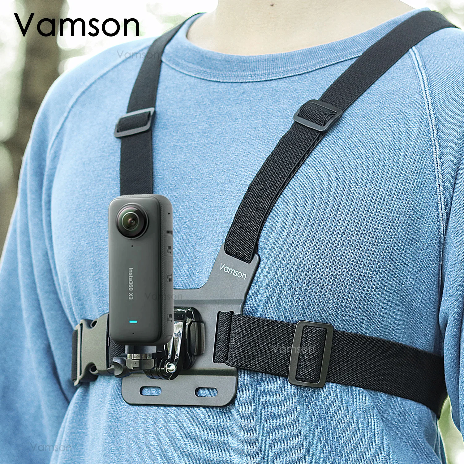 Vamson Chest Head Strap Harness Phone Mount Belt for Gopro Hero 11 10 9 8 DJI Action Camera for Insta360 X3 One X2 Accessories