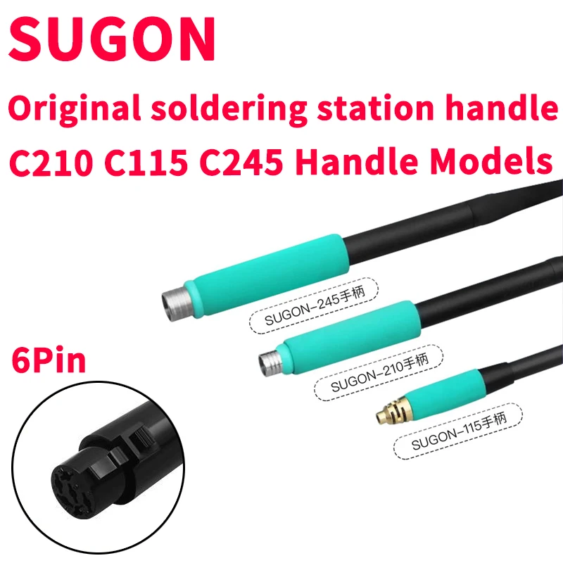 

SUGON Soldering Station Handle for T12/T15/T210/T245, Compatible with C115/C210/C245 Tips Replacement Welding Tool