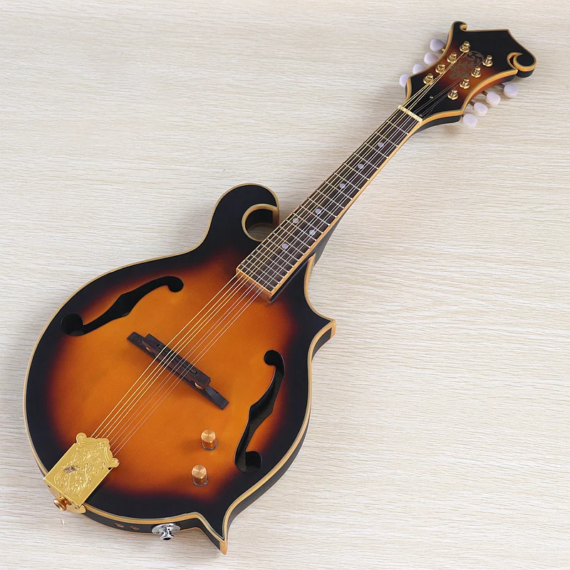 Stock 8-saitige Mandoline, 66 cm, Fichtenholz, F-Loch-Mandoline, Gitarre, Stahlsaite, Mandoline, Saiteninstrument, Mandoline mit Fehler