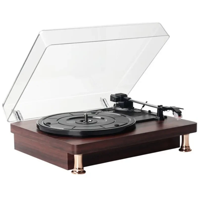 المحمولة الرجعية غطاء غبار جراموفون الصوت المحمولة مشغل تسجيلات من الفينيل سمّاعات بلوتوث روبي فونو إخراج مكبرات الصوت اللاسلكية