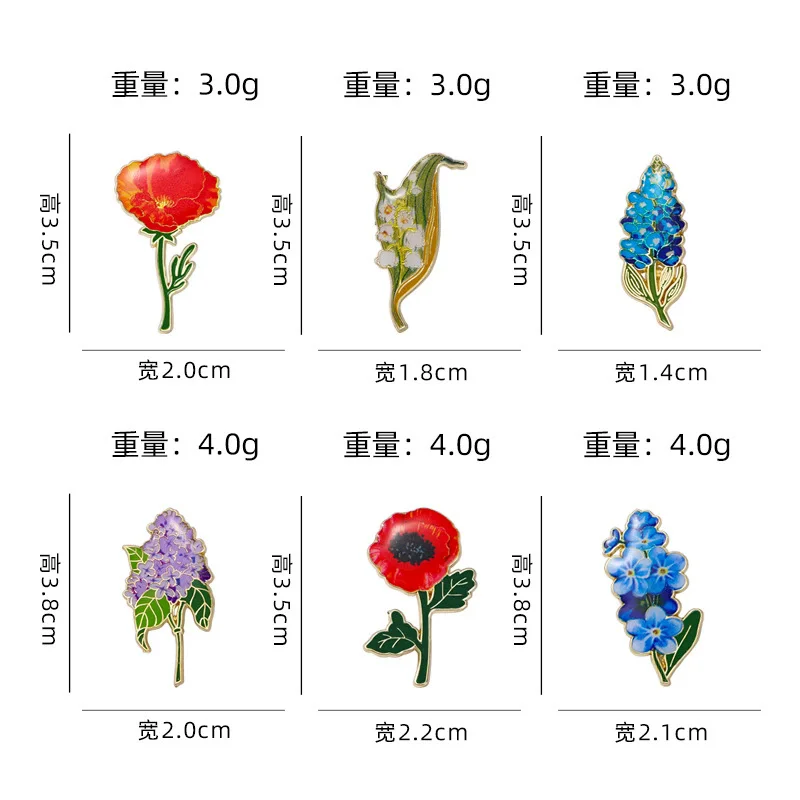 Forget-Me-Not Hard Enamel Pin Spring Flower Brooch Gifts for Floral Lovers Botanical Badge Nature Jewelry Accessory