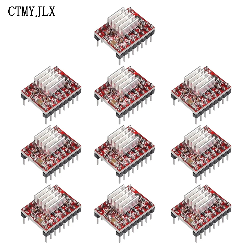 10pcs A4988 Driver Board 3D Printer Accessories Ramps 1.4 A4988 Stepper Motor Driver with Heat Sink DIY Electronic Kit