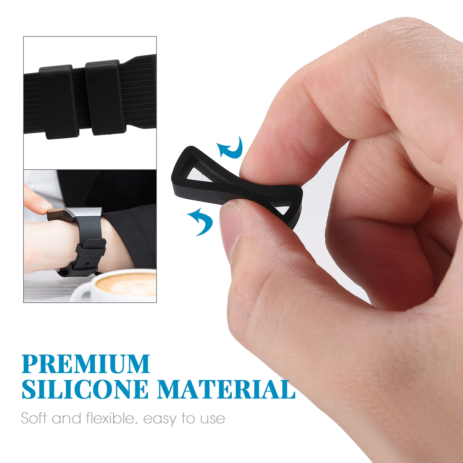 

10Pcs Silicone Watch Band Keeper Premium Flexible 22Mm Inner Diameter Loop for Secure Strap Fixing Replacement Retainer