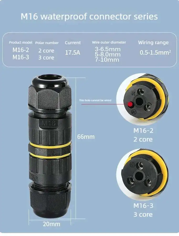 IP68 Wasserdichte Klemmenblöcke Outdoor Regenfeste Drahtverbinder Lötfreie LED-Lampen Elektrische Kabelverbindungen Schnellverbinder – Detail 7