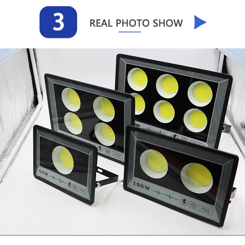 

2025 New 50-500W Led FloodLights AC 175-265V Outdoor Wall Square Hand Lantern Spotlight IP66 Waterproof LED Street Lamps HOT