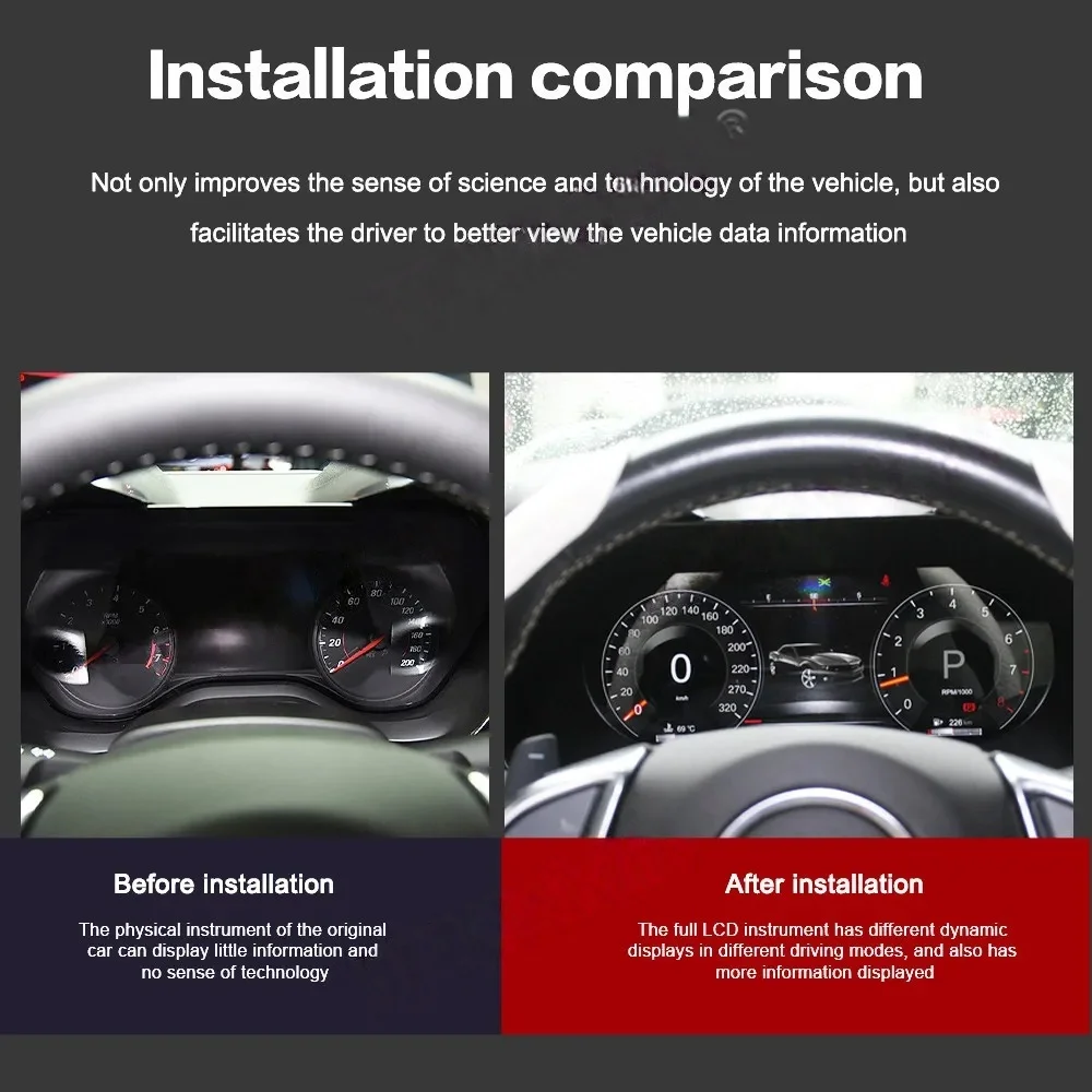 12.3 inch Virtual Cockpit Digital Cluster For Chevrolet Camaro 2010-2023 Instrument Car Auto Speedometer LCD Dashboard Linux