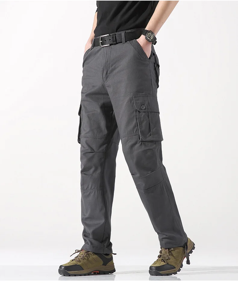 2026 Herren Outdoor Casual Taktische Cargohose mit Mehreren Taschen Baumwoll-Overalls Frühling Herbst Herren Wander- und Arbeitshose Übergroß 44 – Detail 20
