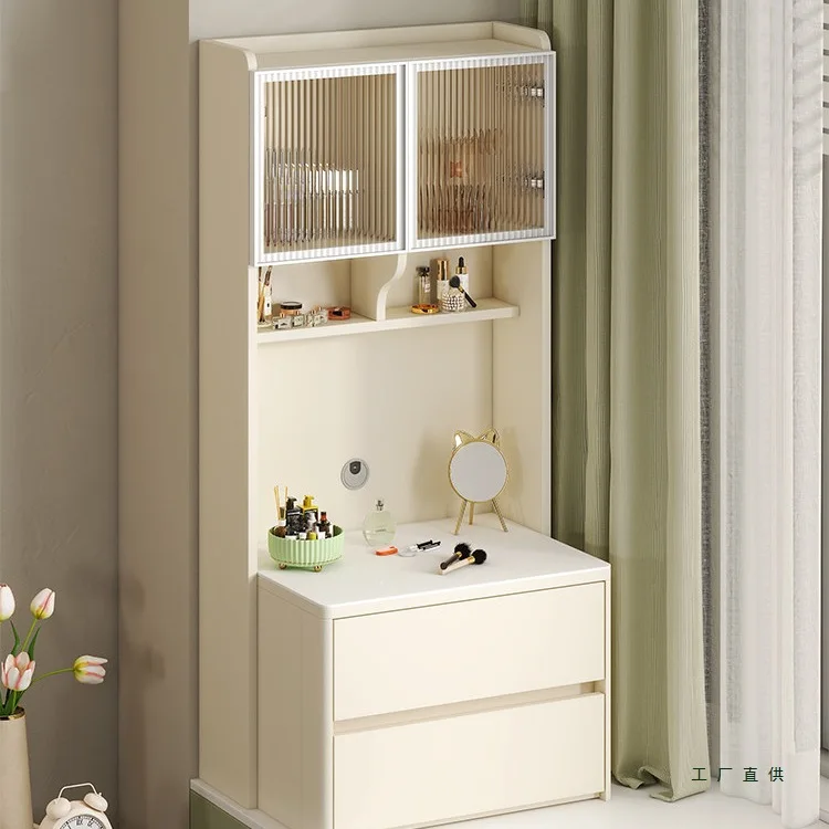 Cream wind bay window dresser chest cabinet integrated storage cabinet bedroom makeup table bookcase windowsill storage