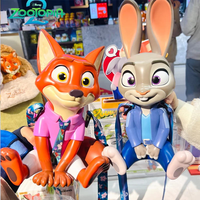 

New Disney Zootopia 2 Original Shaped Water Cup Nick Judy Cartoon Styled Cups With Crossbody Strap Kawaii Birthday Toy Gifts