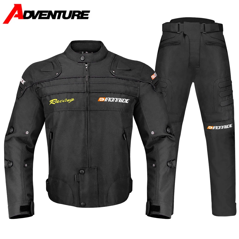 Men's Motorcycle Jacket Waterproof And Anti Fall Off-road Racing Jacket With Built-in Protective Gear Suitable For All Seasons