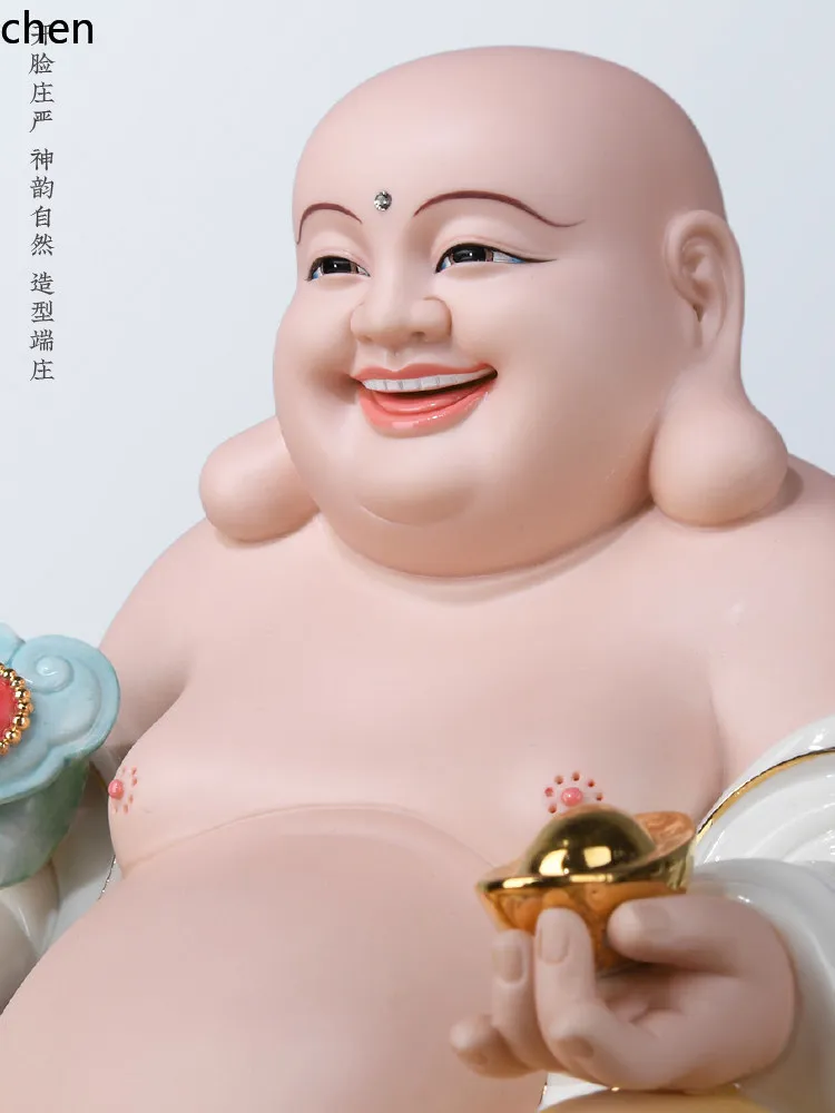 Cz ceramic  big belly laughing buddha bodhisattva home hand-painted buddhist hall bring in wealth and treasure ornaments