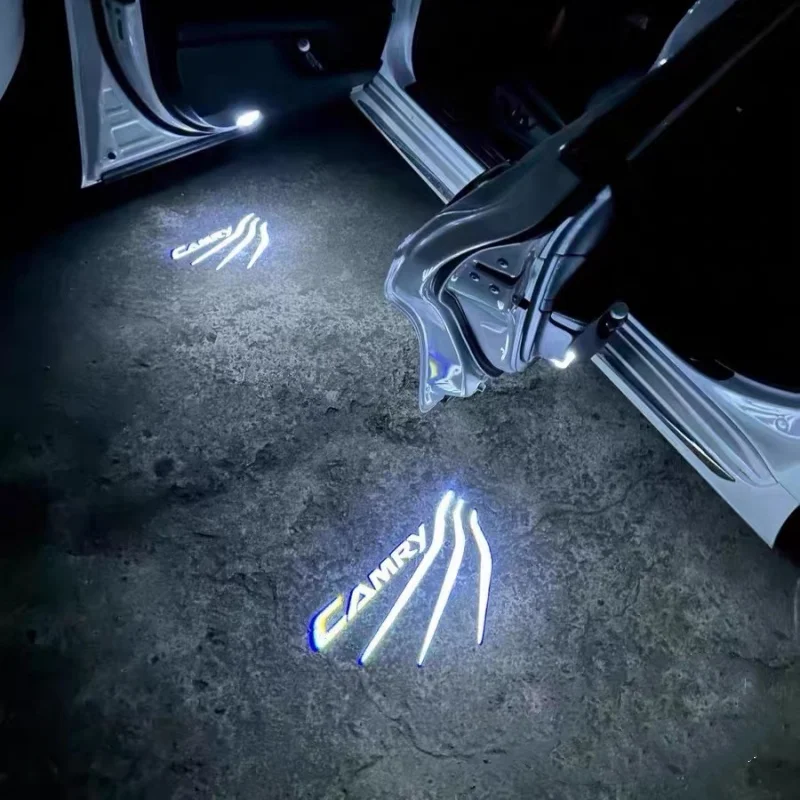 

2pcs Car Styling Door LED Decoration Wireless Welcome Light Logo For TOYOTA Camry 2006 2007 2008--2025-Now Corolla AVALON Prius