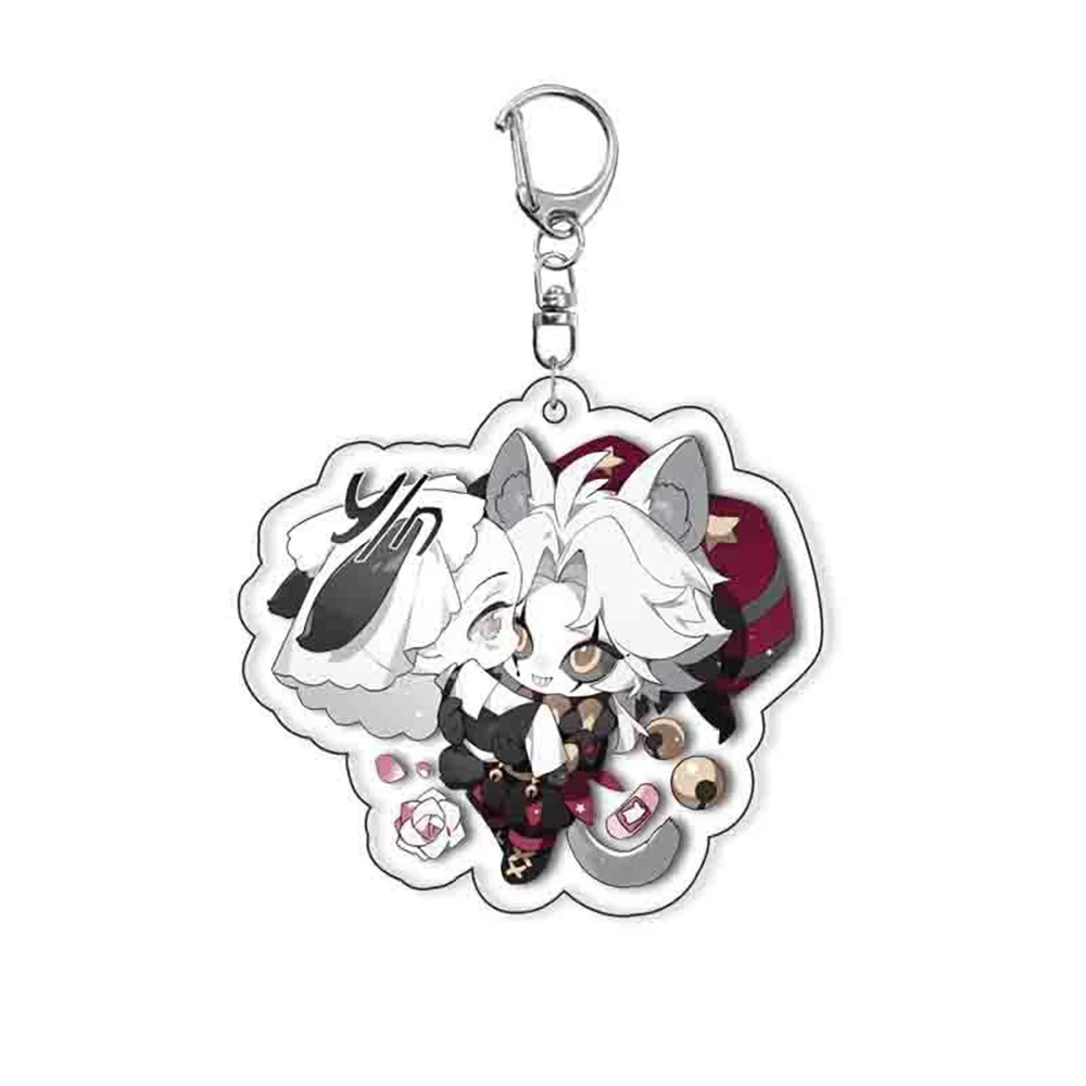 4Pcs/Set The Freak Circus HARLEQUIN PIERROT Cosplay Costume Acrylic Key Chain Keychain Pendant Prop Accessories Xmas Gift