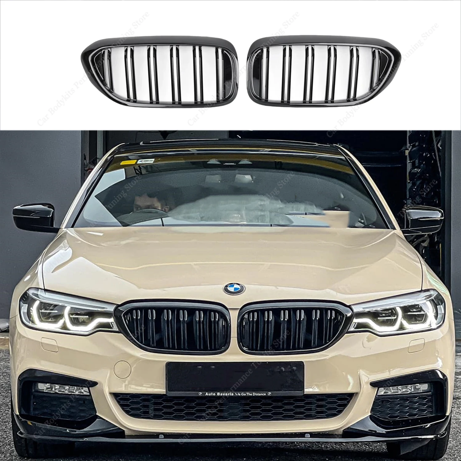 Image of Lufteinlassgitter im M5-Stil für BMW G30 G31 5er, 520i, 520d, 530i, 530d, 530e, 540i, 2017–2020, vor dem Facelift