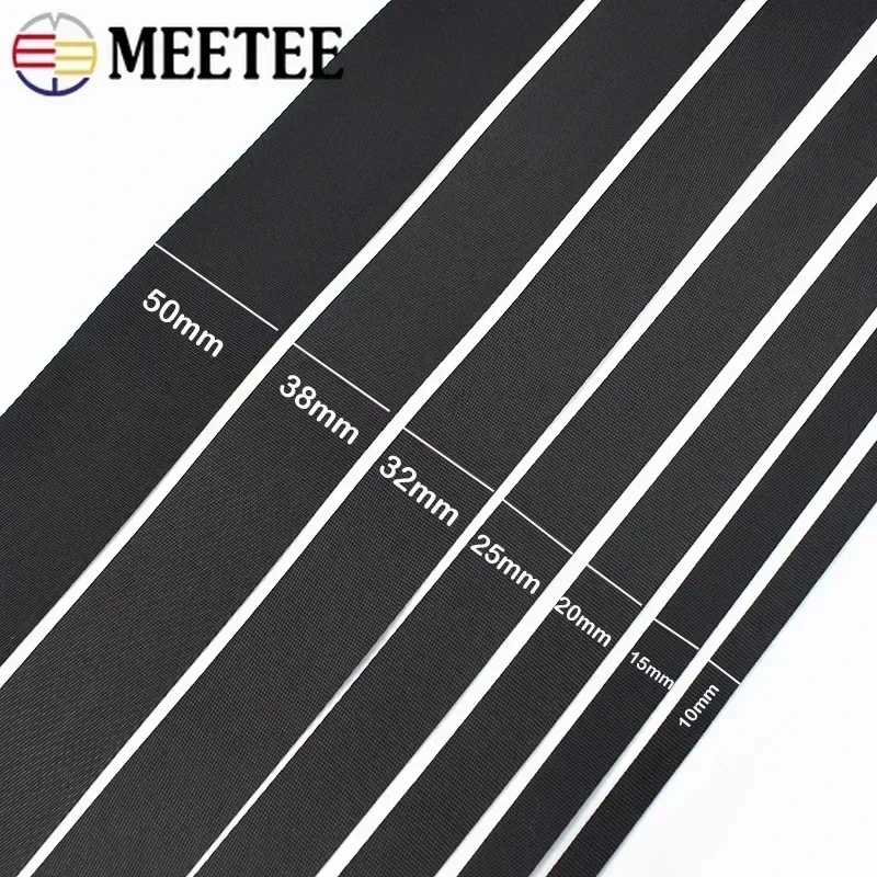 5Meters 10-100mm Black Nylon Webbing Tape for Bag Strap Backpack Pet Collar Belt Ribbon Band DIY Bias Binding Sewing Accessories