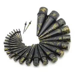 2PCS Ear Stretching Kit Acrylic Tapers and Plugs O-Ring Gauges Expander Set Body Piercing Jewelry 14G-3/4